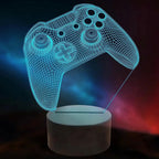 3D Illusion LED Night Lamp with Gaming Controller Design