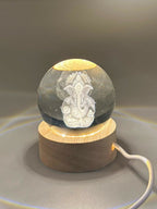 3D Crystal Ganesha LED Night Lamp Crystal Ball Night Lamp,Creative Engraved Crystal Ball Night Light