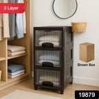3-Layer Plastic Storage Drawer Cabinet