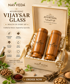 Navveda Ayurvedic Vijaysar Wooden Glass 🌿 – Natural Sugar Balance Tumbler 🩺✨