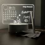 3D LED Acrylic Writing Board with Calendar Design