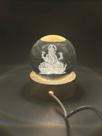 3D Crystal Ganesha Creative Engraved Crystal Ball Night Light Ganesh Ganesha