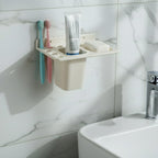 3in1 Wall Mounted Multi-Compartment Toothbrush & Soap Holder with Cup (1 Pc)